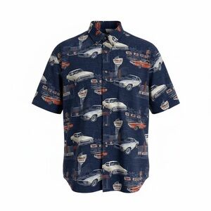 Clearwater Outfitters Muscle Car Print Button Down Shirt - sz Medium